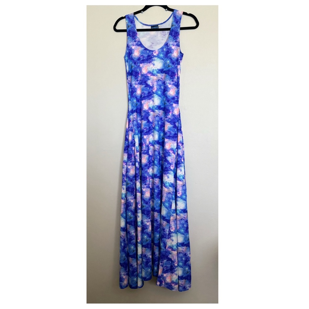 Elhoffer Design Essentials Universe Galaxy Maxi Dress Size XS Colorful Space